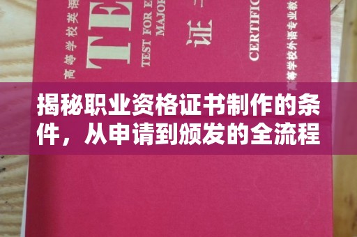 剑阁揭秘职业资格证书制作的条件，从申请到颁发的全流程解析