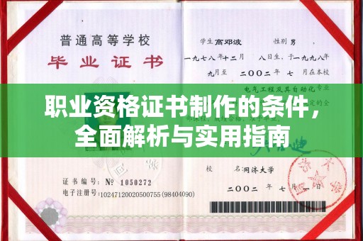 剑阁职业资格证书制作的条件，全面解析与实用指南